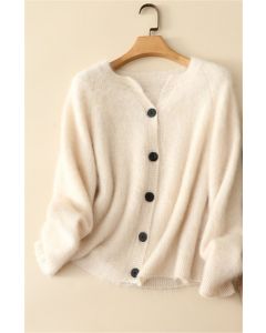 Heavy Duty Brushed 100% Cashmere Sweater- Cardigan Design
